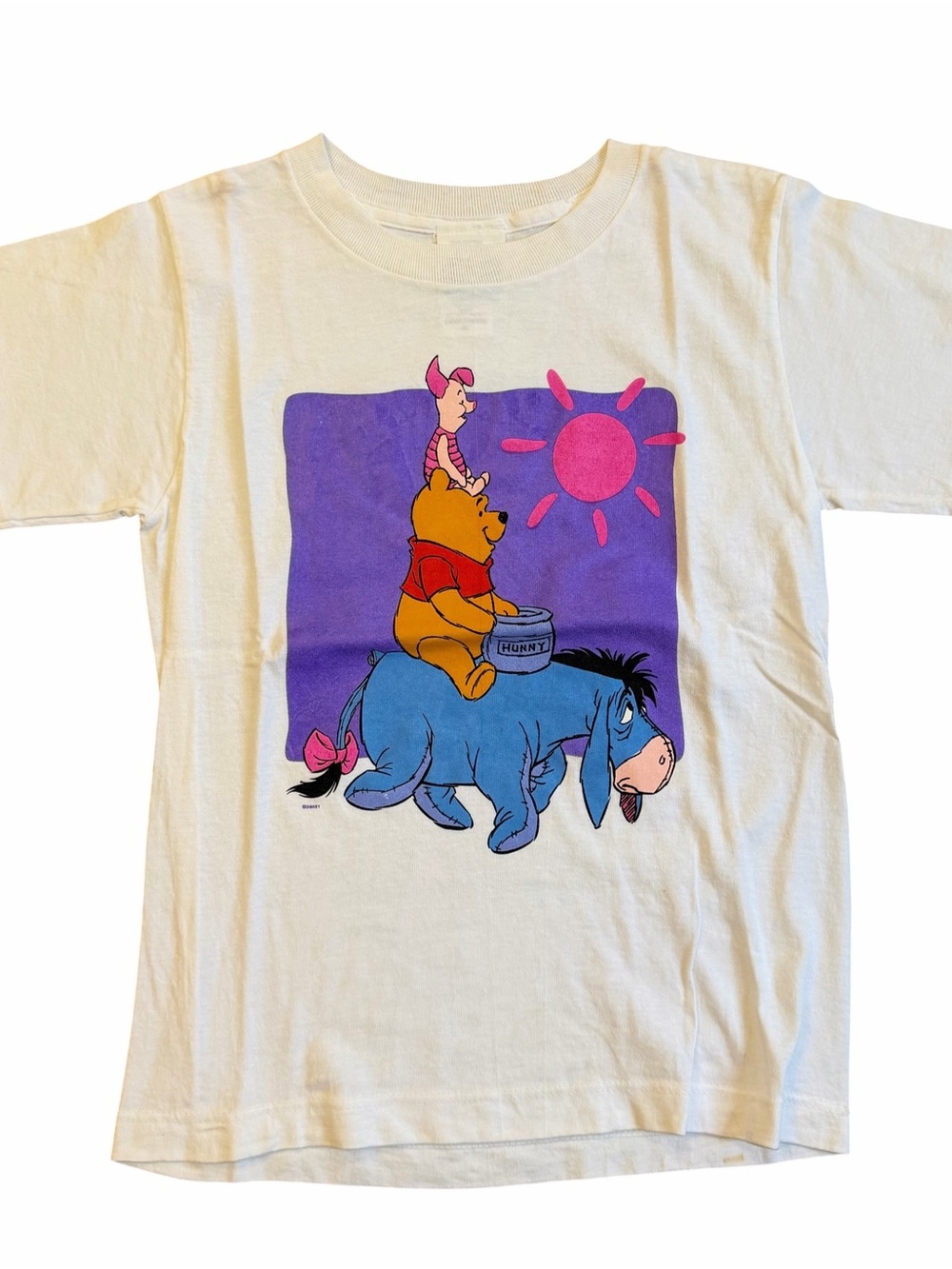 Vintage Disney Winnie the Pooh Piglet Eeyore T-Shirt Made USA Kids 6X Large